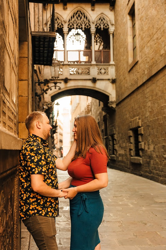 Beth and Josh by a bridge