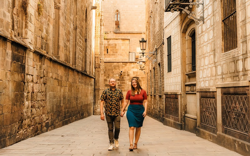 Beth and Josh walking